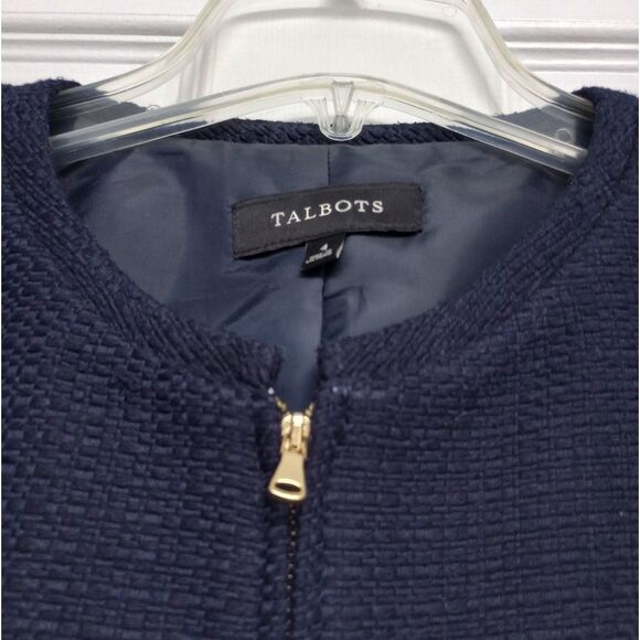Talbots Navy Textured Blazer Jacket, size 4 - Picture 5 of 16